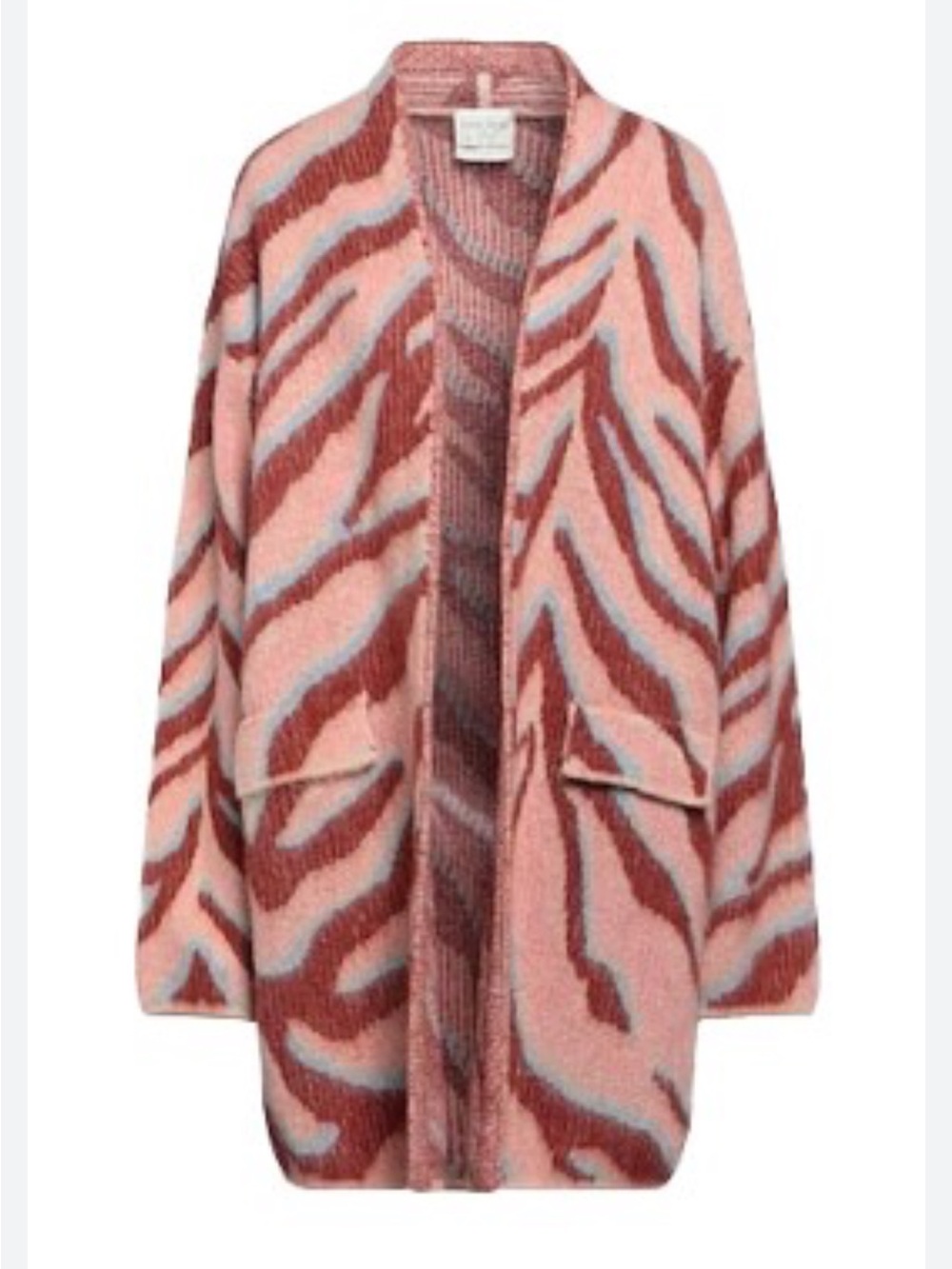 Forte Forte Los Andes alpaca blend pink zebra print cardigan Sz S